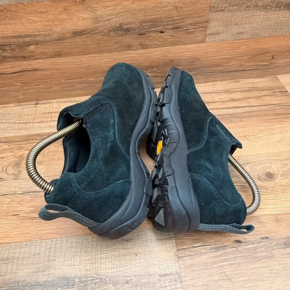 LL Bean Size 8 Women Black Suede Slip On Clog Shoes